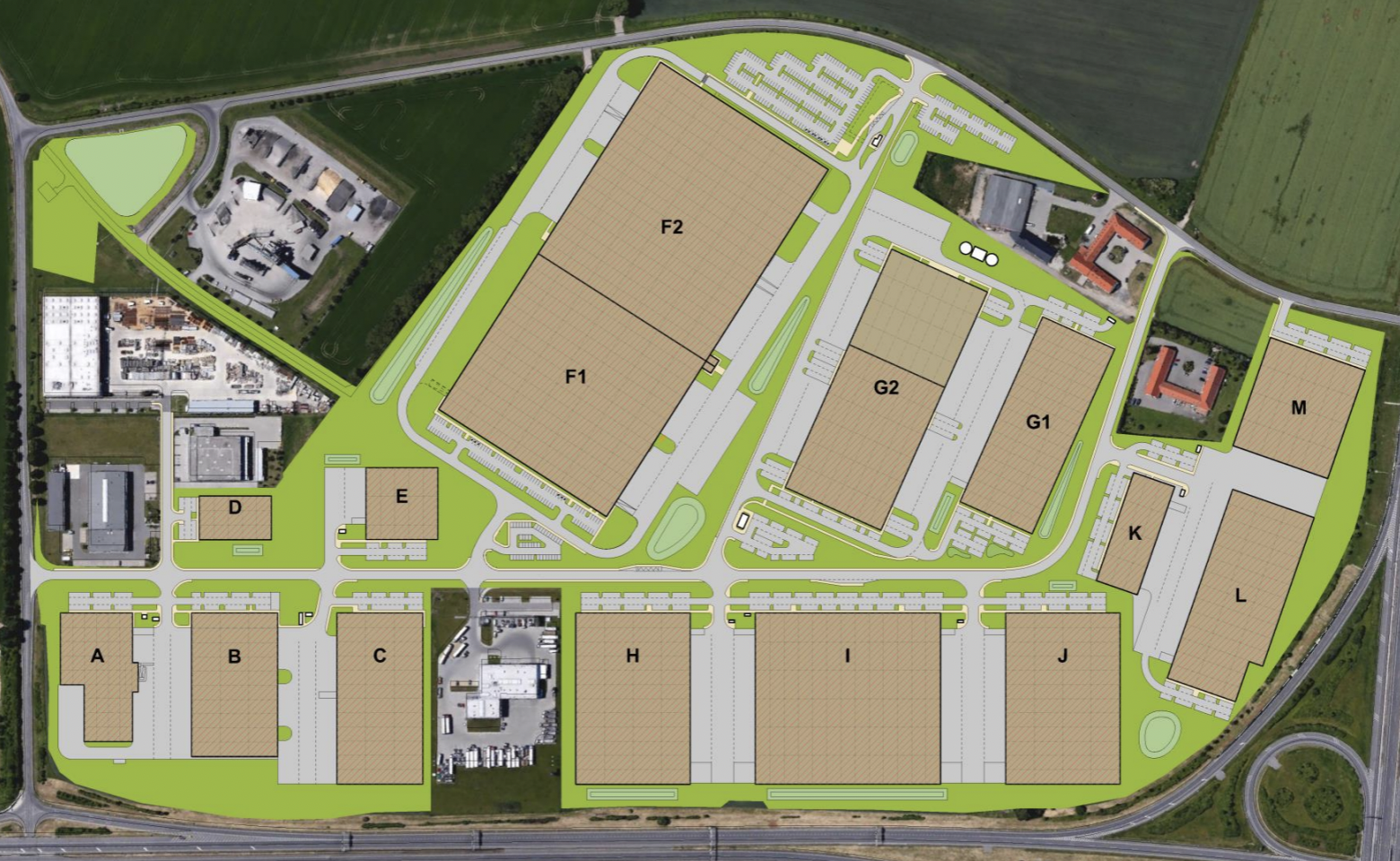 Warehouses for rent in Warehouses VGP Park Olomouc. Siteplan.