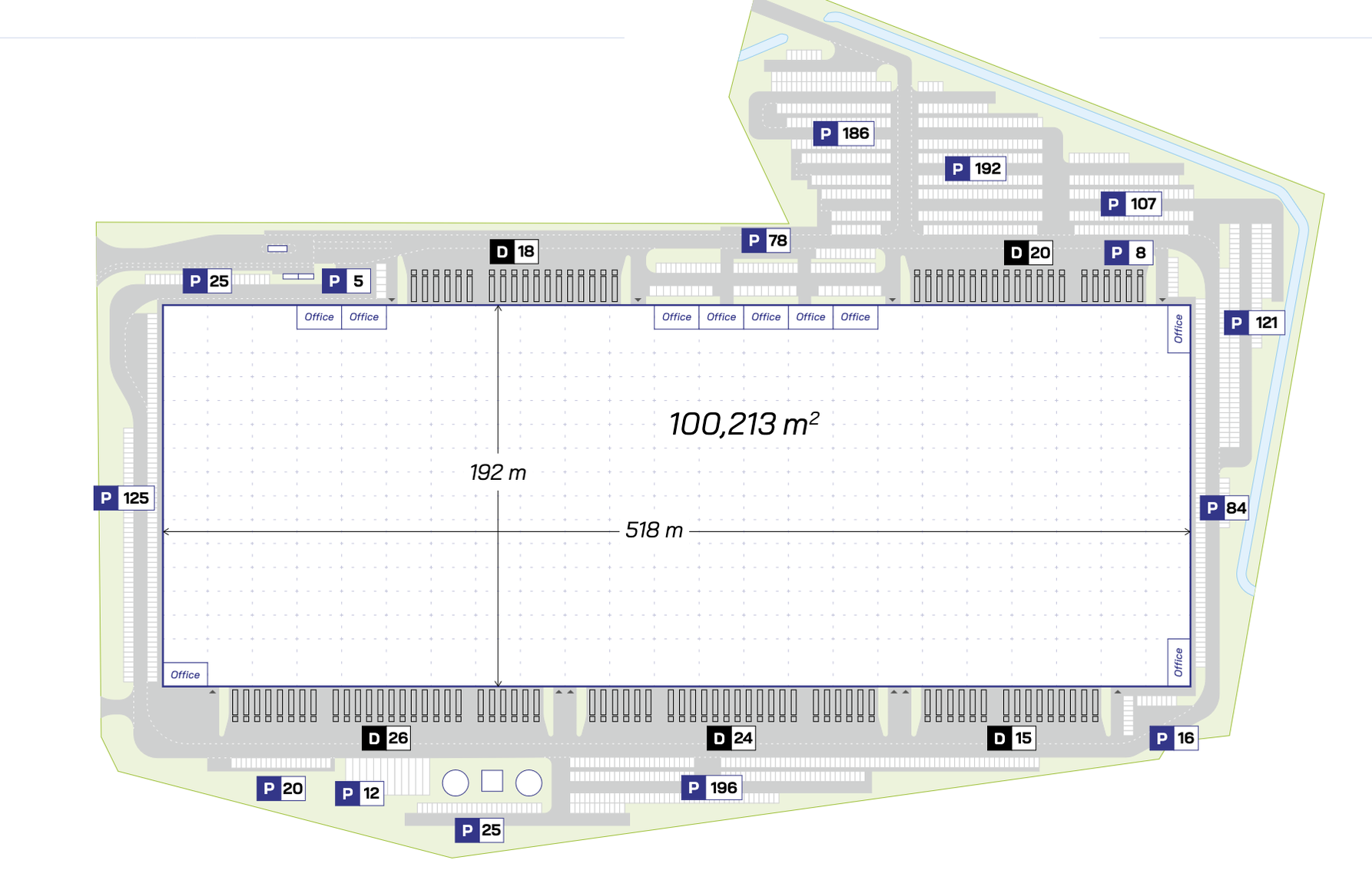 Magazyny Panattoni Park Piła II, Poznań - magazyny do wynajęcia. Siteplan.