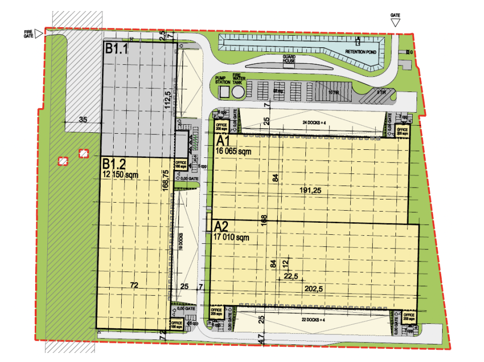 Magazyny do wynajęcia w Magazyny MLP Gorzów Wielkopolski. Siteplan.