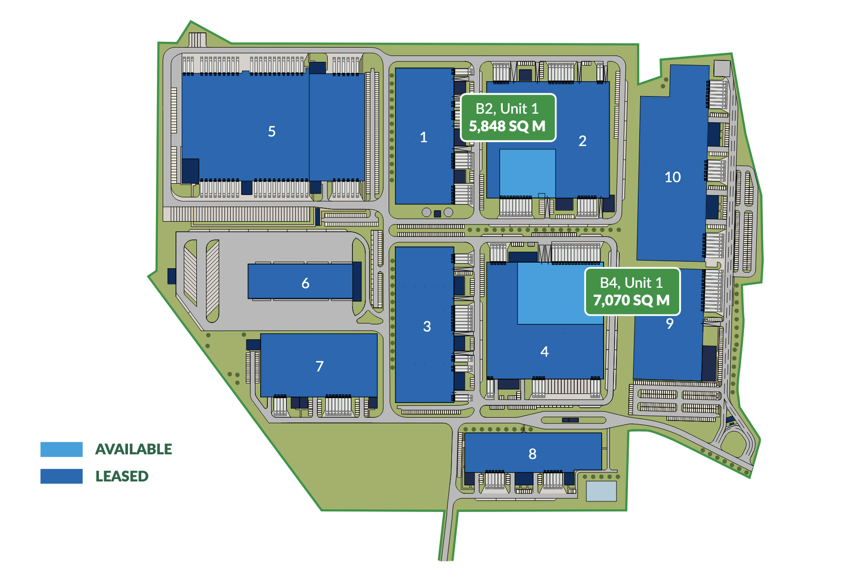 Warehouses for rent in Warehouses GLP Kraków Airport Logistics Centre. Siteplan.