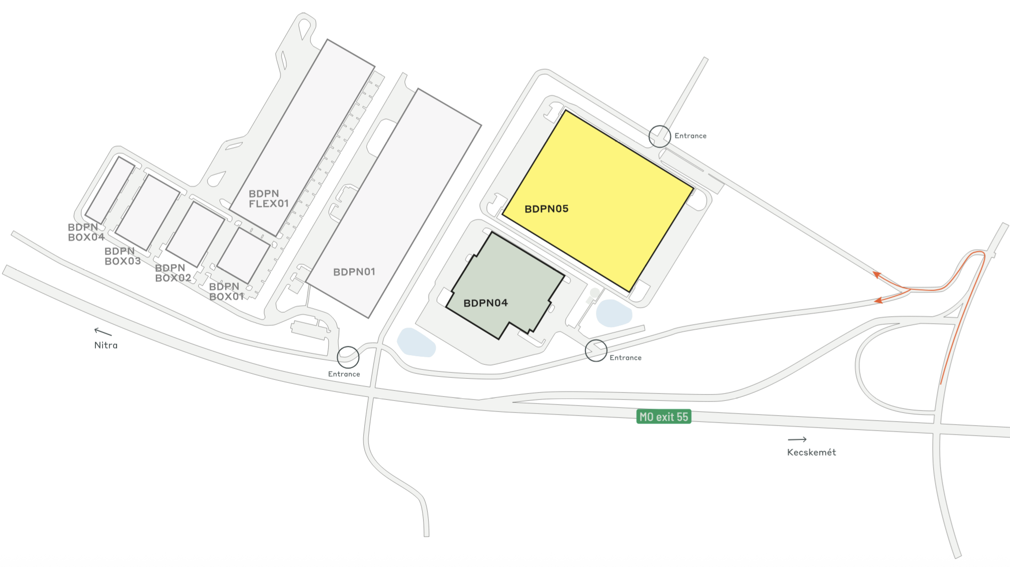 Warehouses for rent in Warehouses CTPark Budapest North. Siteplan.