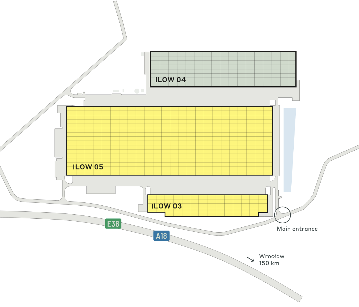 Sklady k pronájmu v Sklady CTPark Iłowa. Siteplan.