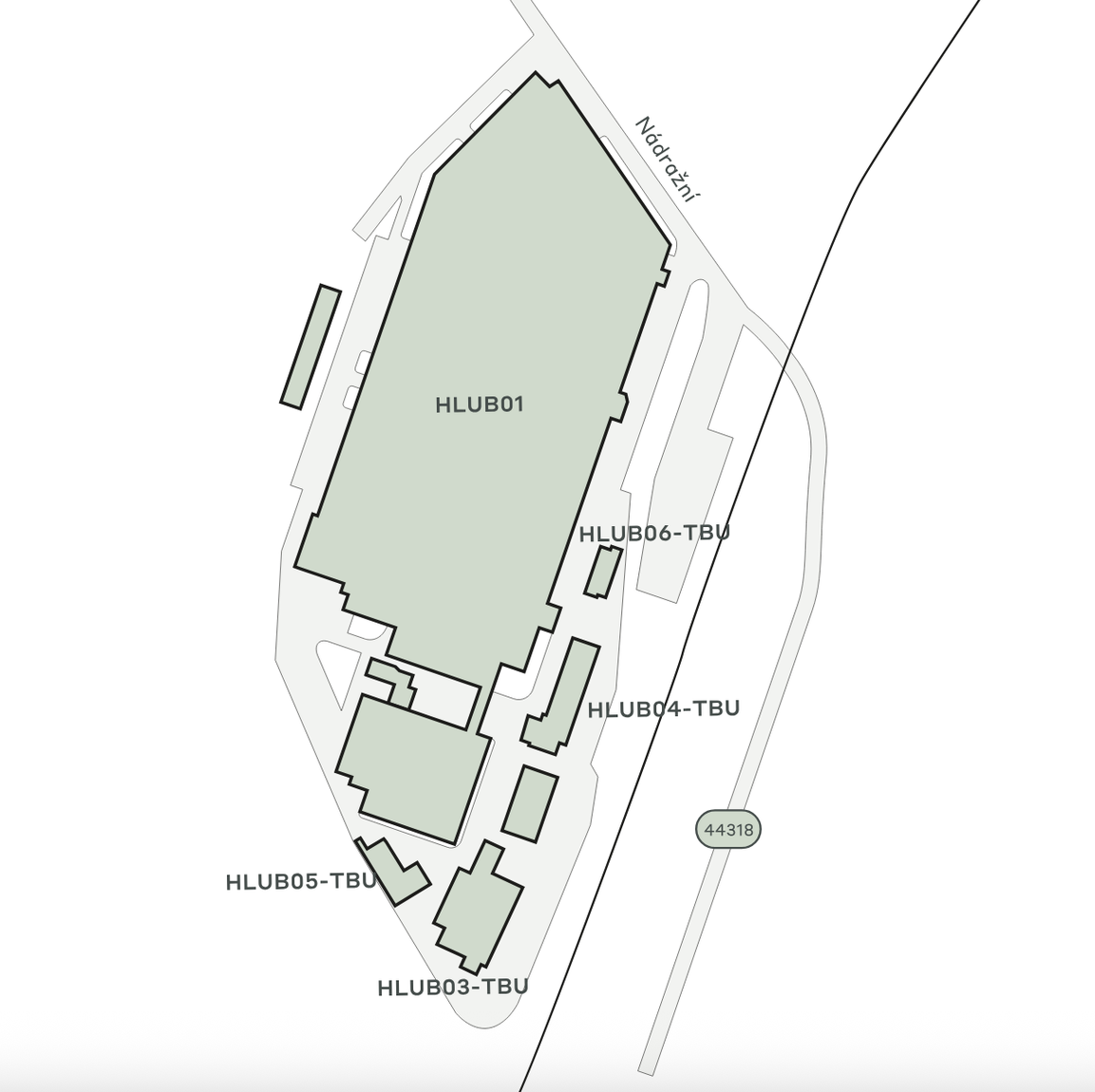 Kiadó raktárak Raktárak CTPark  Hlubočky. Siteplan.