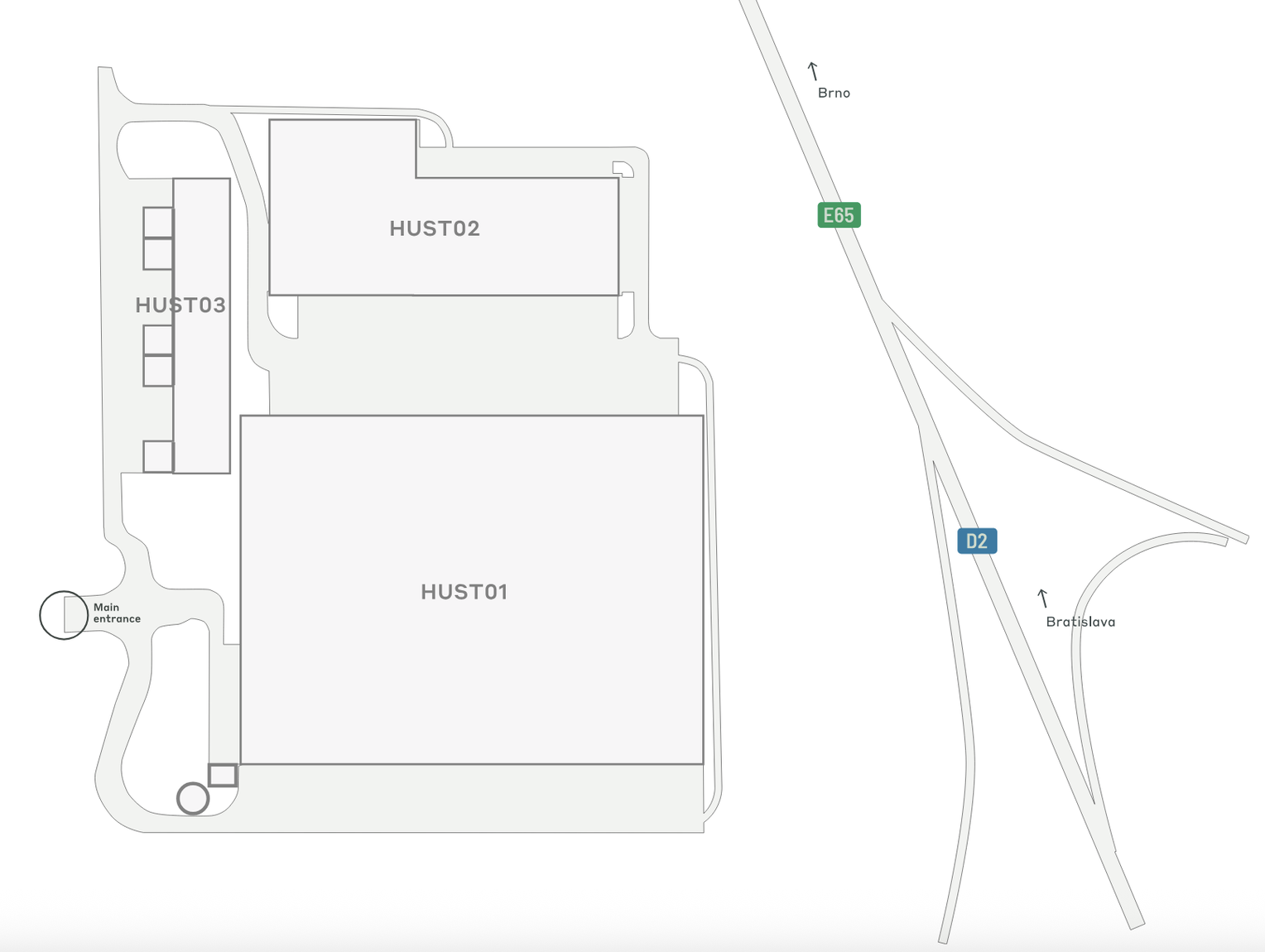 Warehouses for rent in Warehouses CTPark Hustopeče. Siteplan.