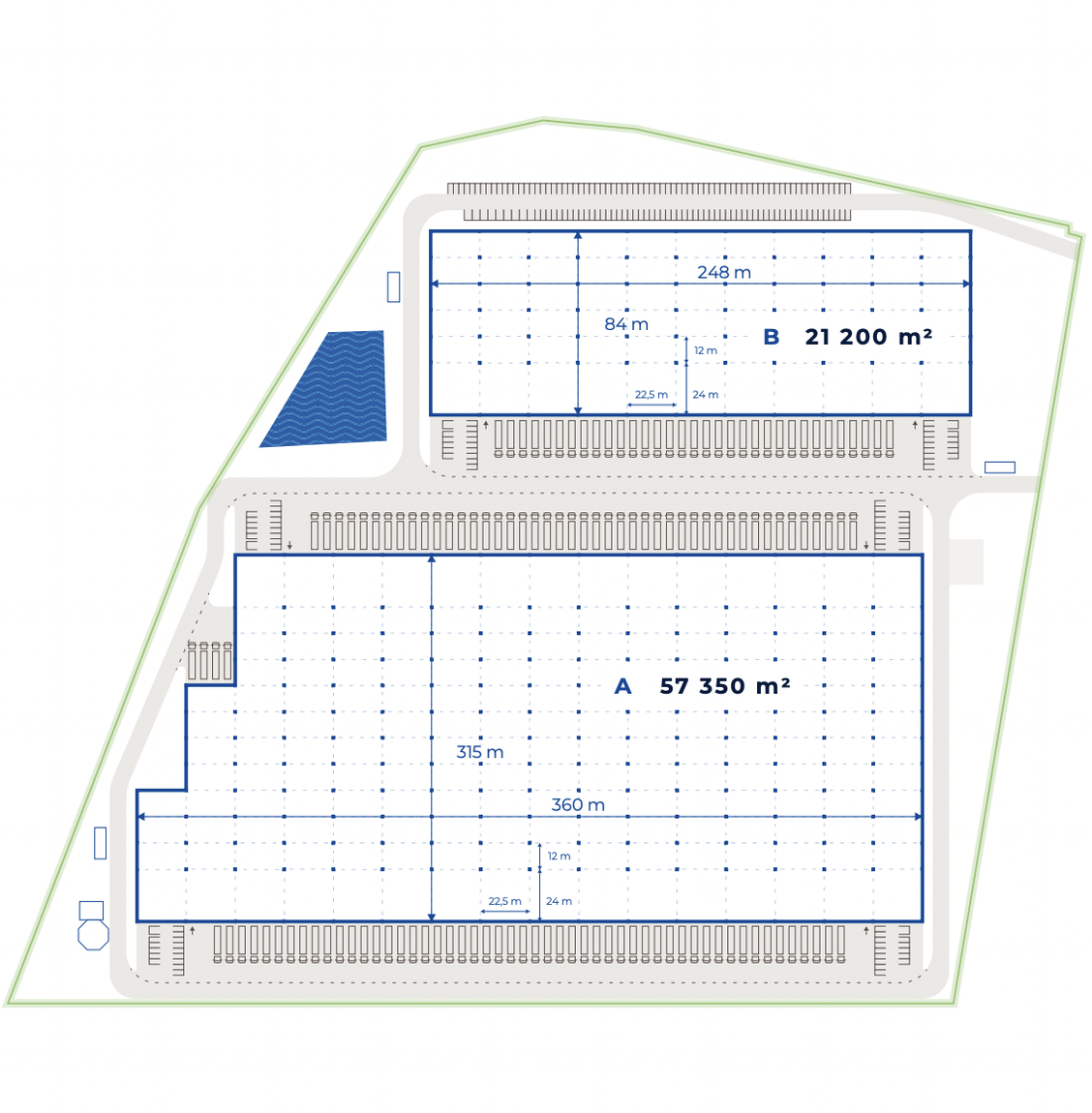 Magazyny Centrum logistyczne Hillwood Silesia A1 South, Górny Śląsk - magazyny do wynajęcia. Siteplan.
