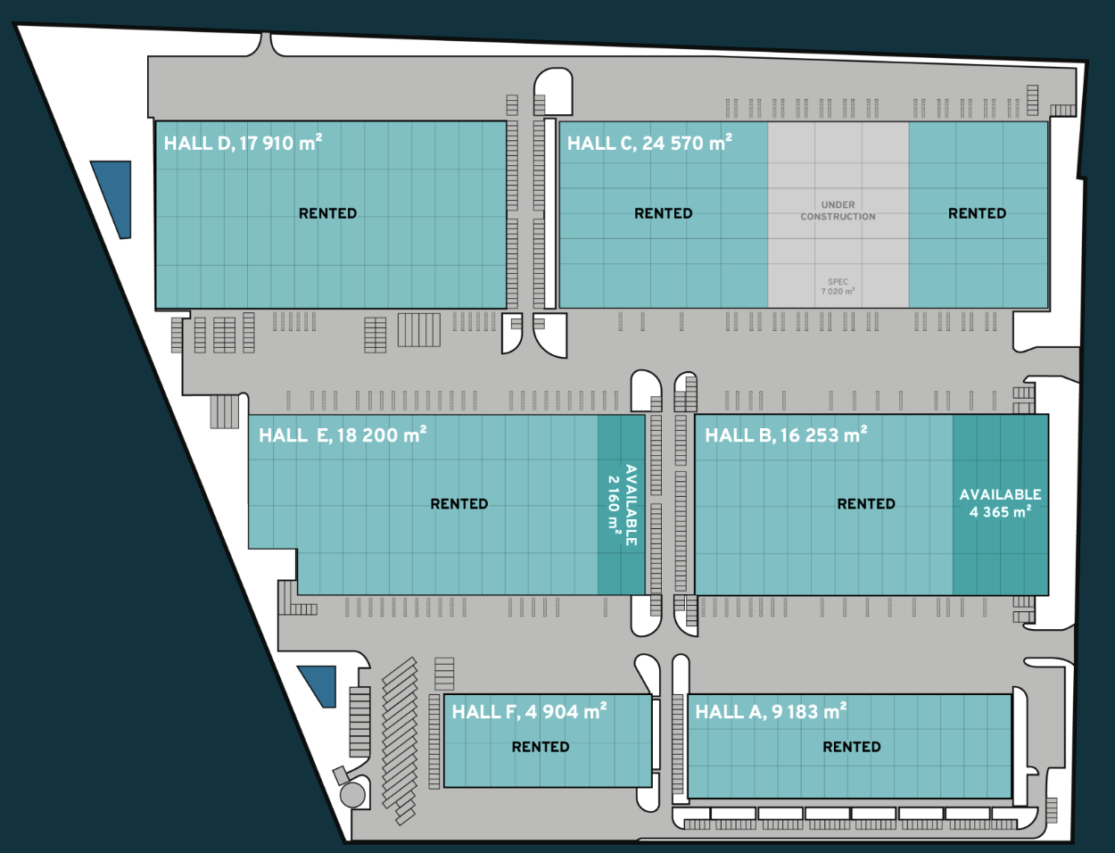 Magazyny do wynajęcia w Magazyny Fortress Logistics Park Bydgoszcz. Siteplan.