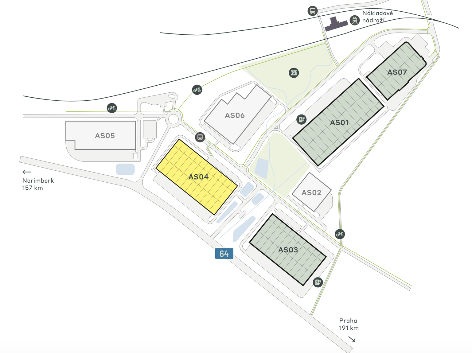 Sklady CTPark Aš, Karlovy Vary - sklady k pronájmu. Siteplan.