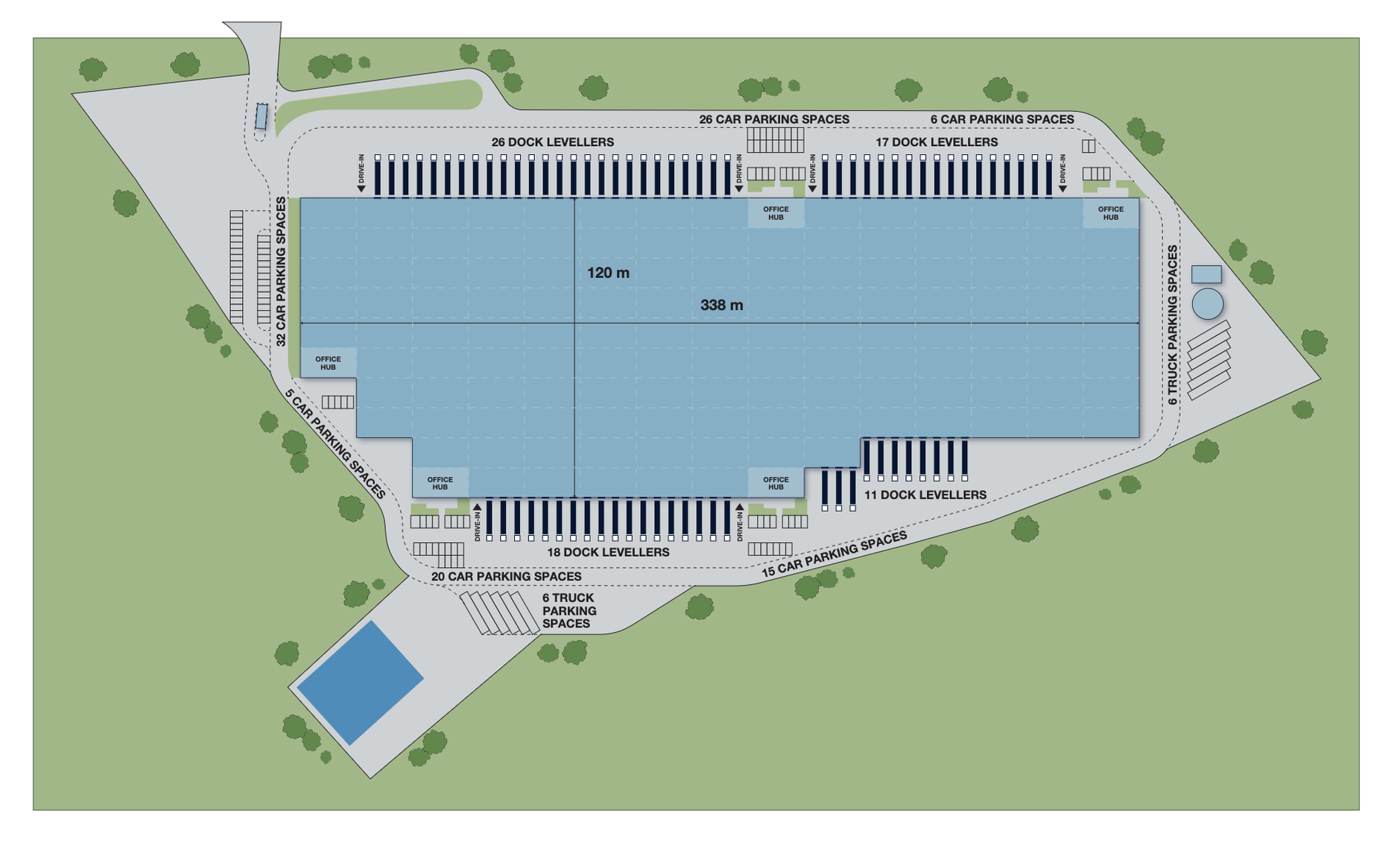 Magazyny Panattoni Park Krosno, Rzeszów - magazyny do wynajęcia. Siteplan.