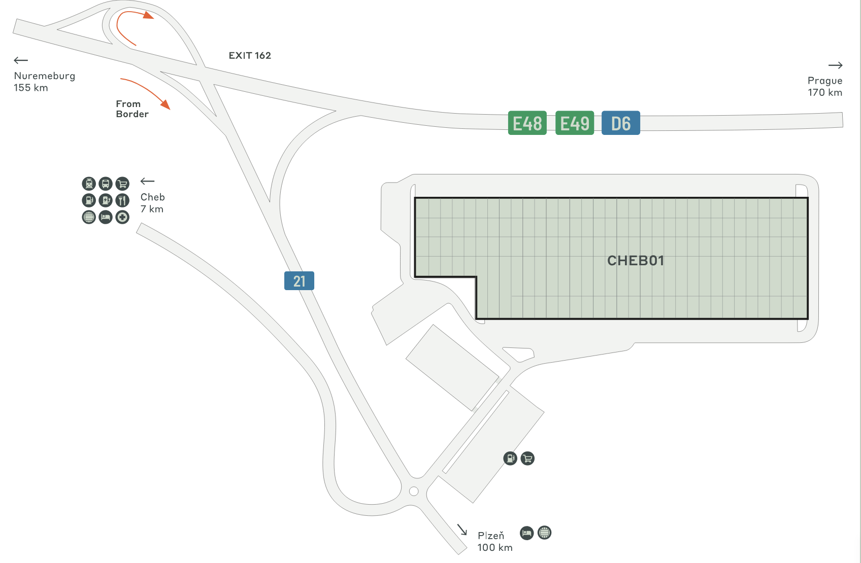 Sklady k pronájmu v Sklady CTPark Cheb. Siteplan.
