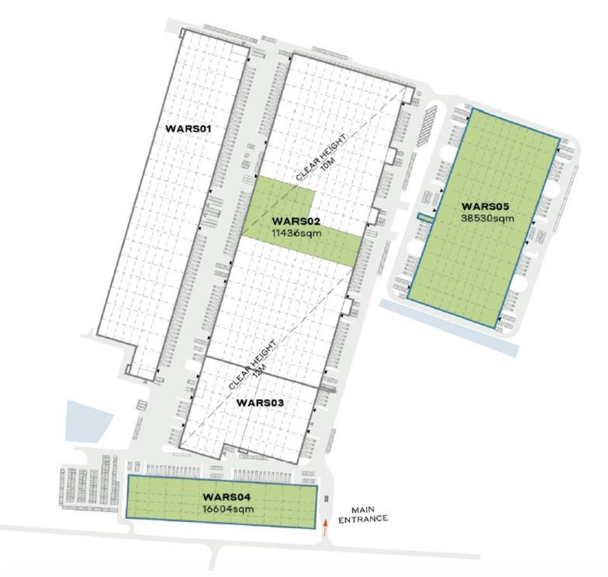 Magazyny do wynajęcia w Magazyny CTPark Warsaw South. Siteplan.
