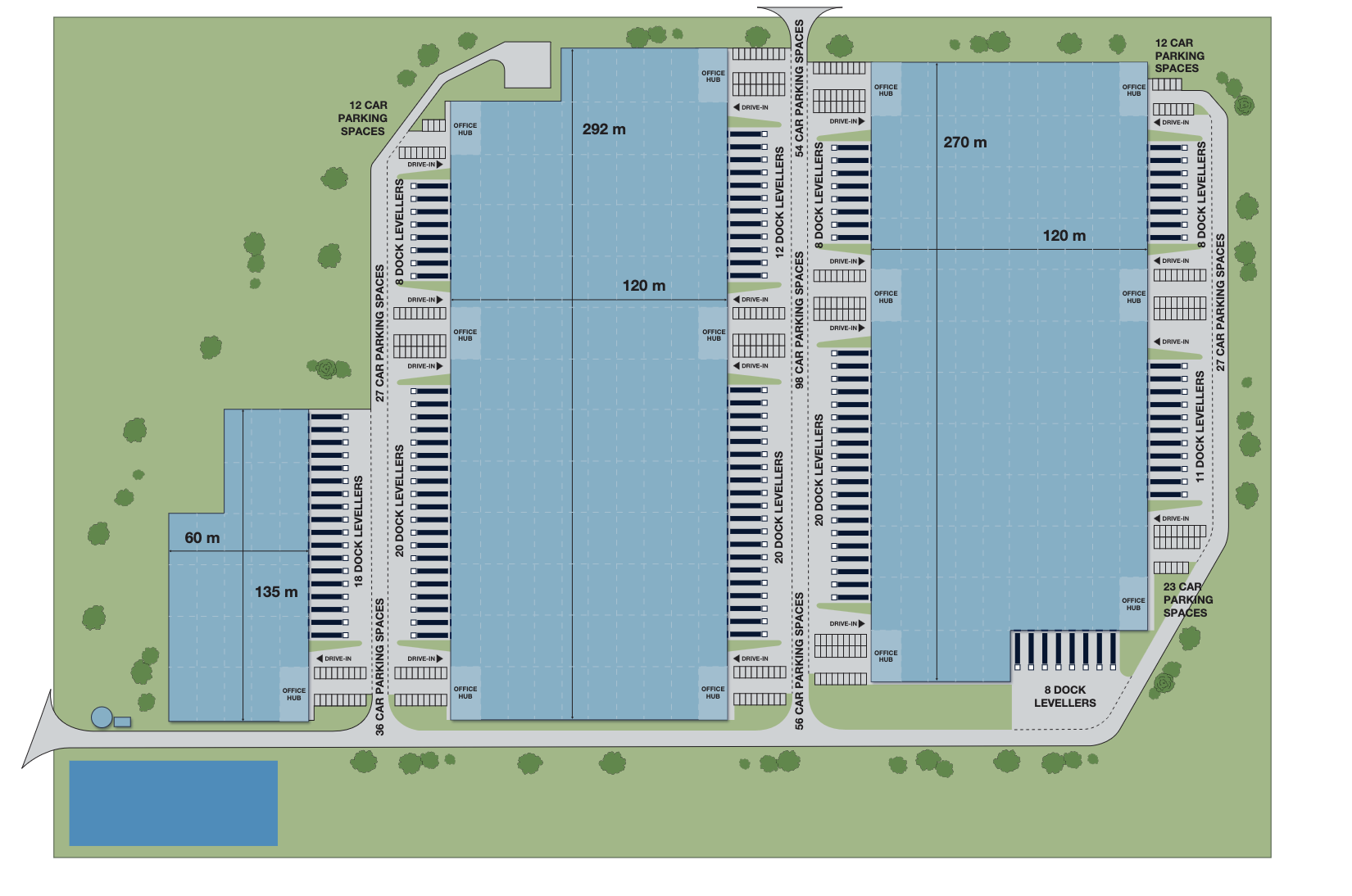 Warehouses Panattoni Park Sulechów II, Polska Zachodnia - warehouses for rent. Siteplan.