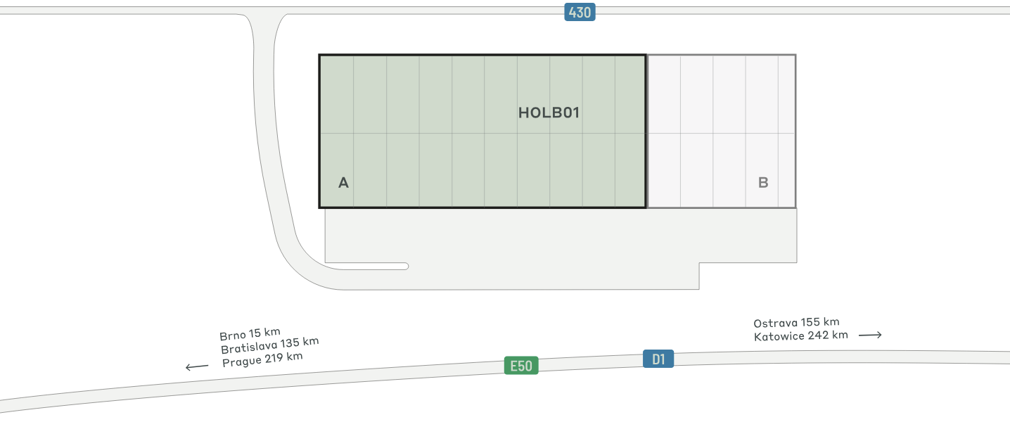 Magazyny do wynajęcia w Magazyny CTPark Holubice. Siteplan.