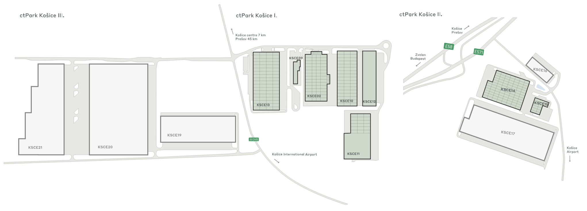 Sklady na prenájom v Sklady CTPark Košice. Siteplan.
