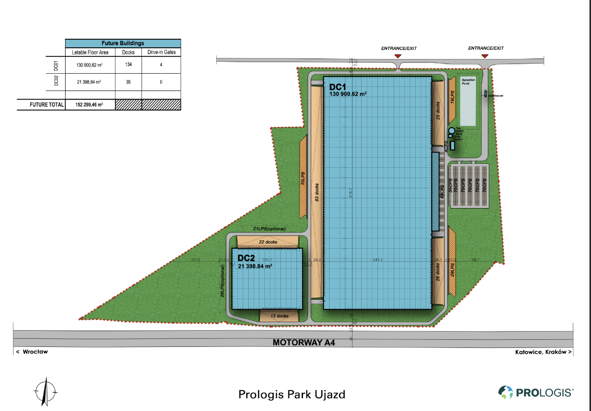 Magazyny do wynajęcia w Magazyny Prologis Park Ujazd. Siteplan.