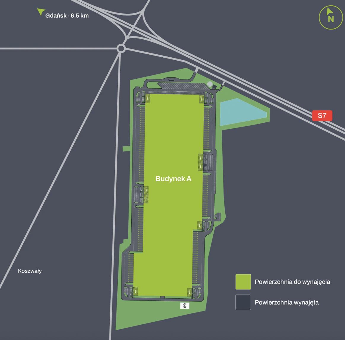 Warehouses for rent in Warehouses MDC2 PARK GDAŃSK EAST. Siteplan.