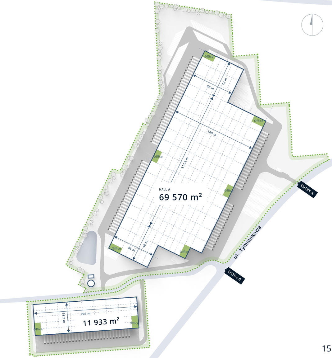 Magazyny do wynajęcia w Magazyny GARBE Park Gliwice. Siteplan.