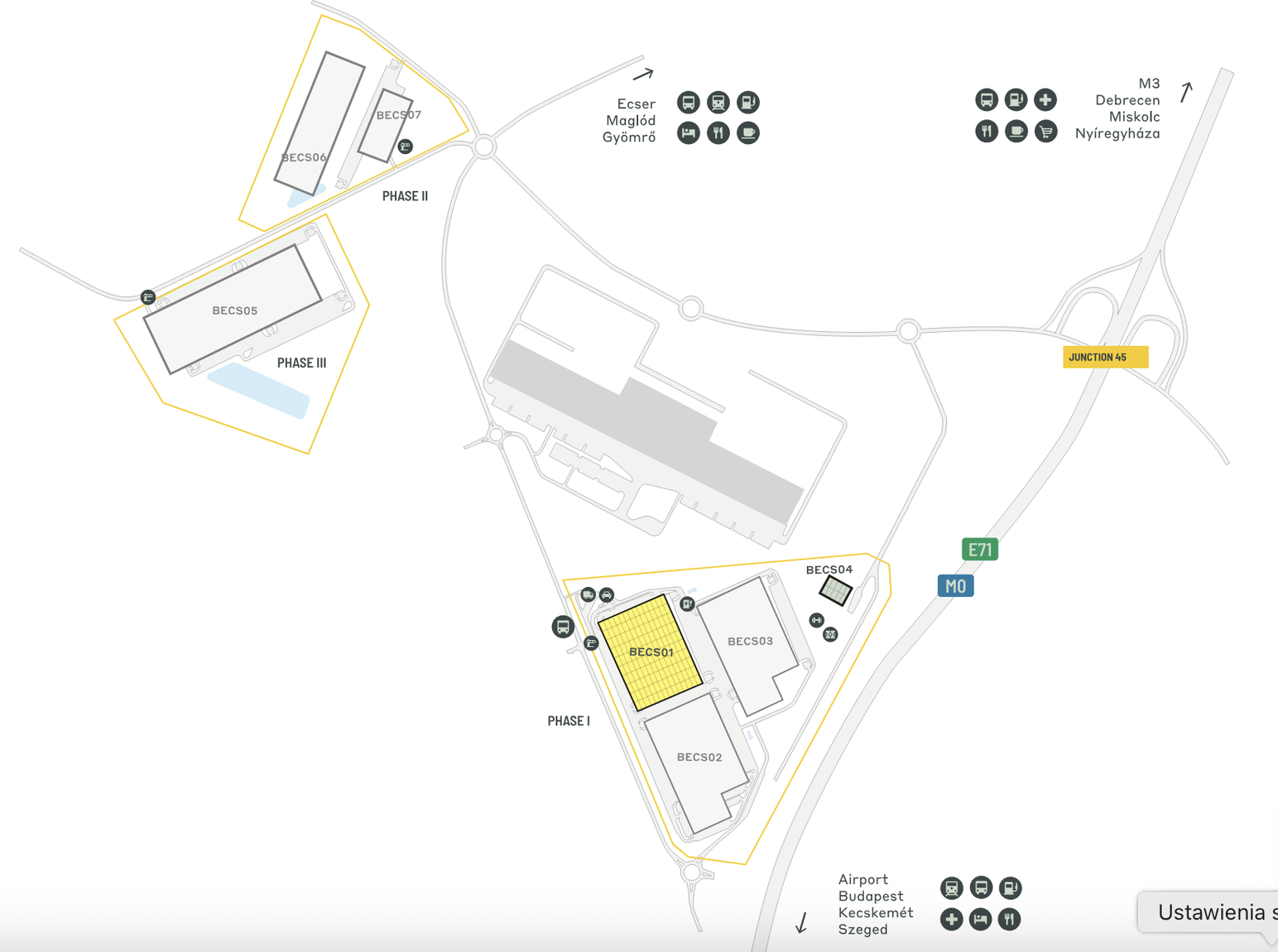 Warehouses for rent in Warehouses CTPark Budapest Ecser. Siteplan.
