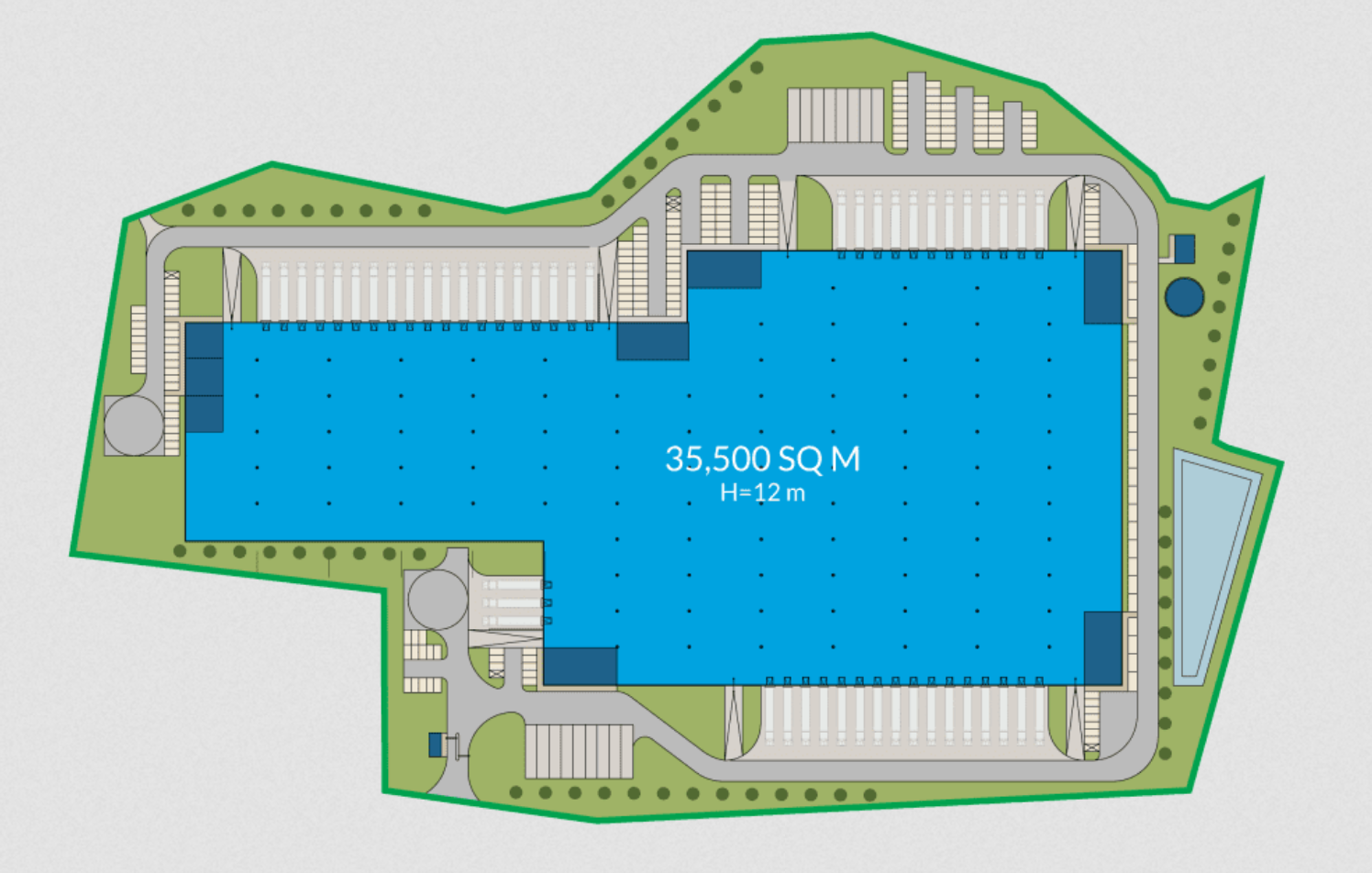 Magazyny do wynajęcia w Magazyny GLP Warsaw III Logistics Centre. Siteplan.