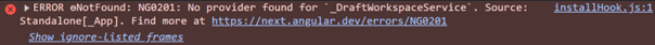 Build error shown after using constructor injection with @Service()