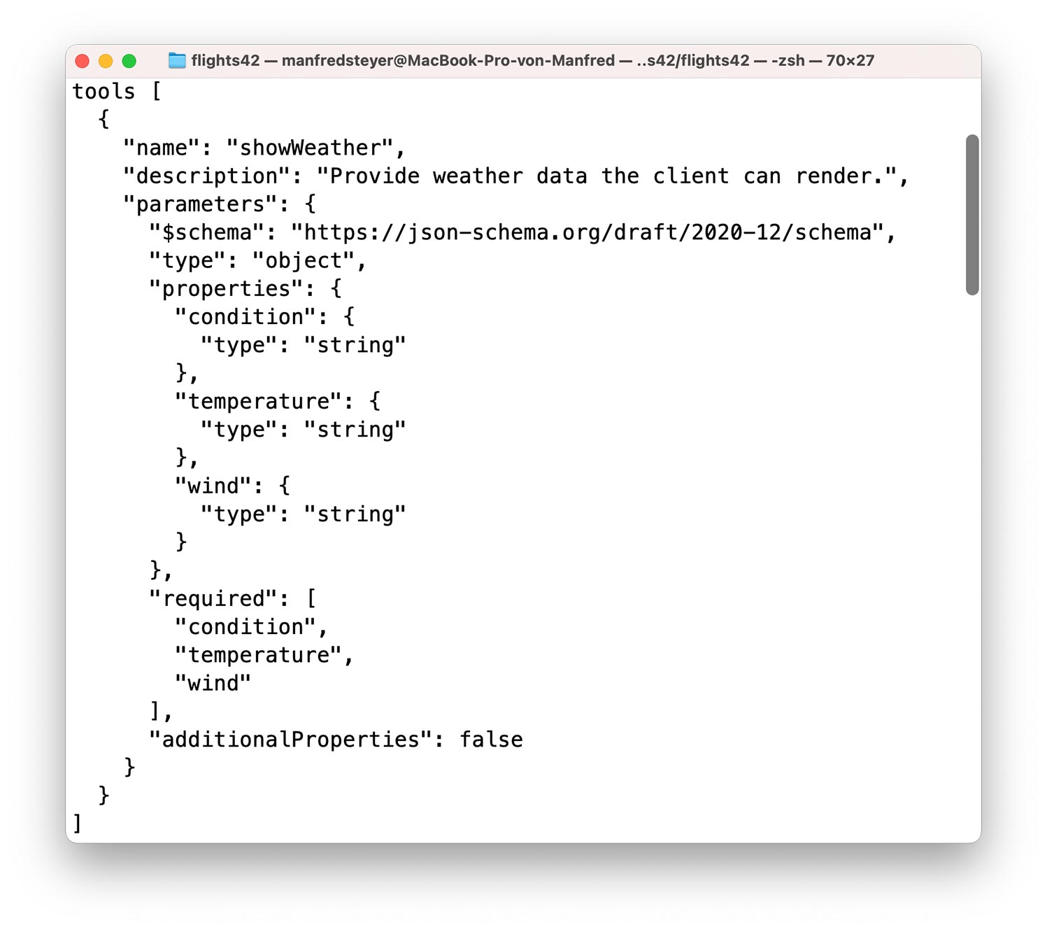 Fig. 3: JSON schema for client tools