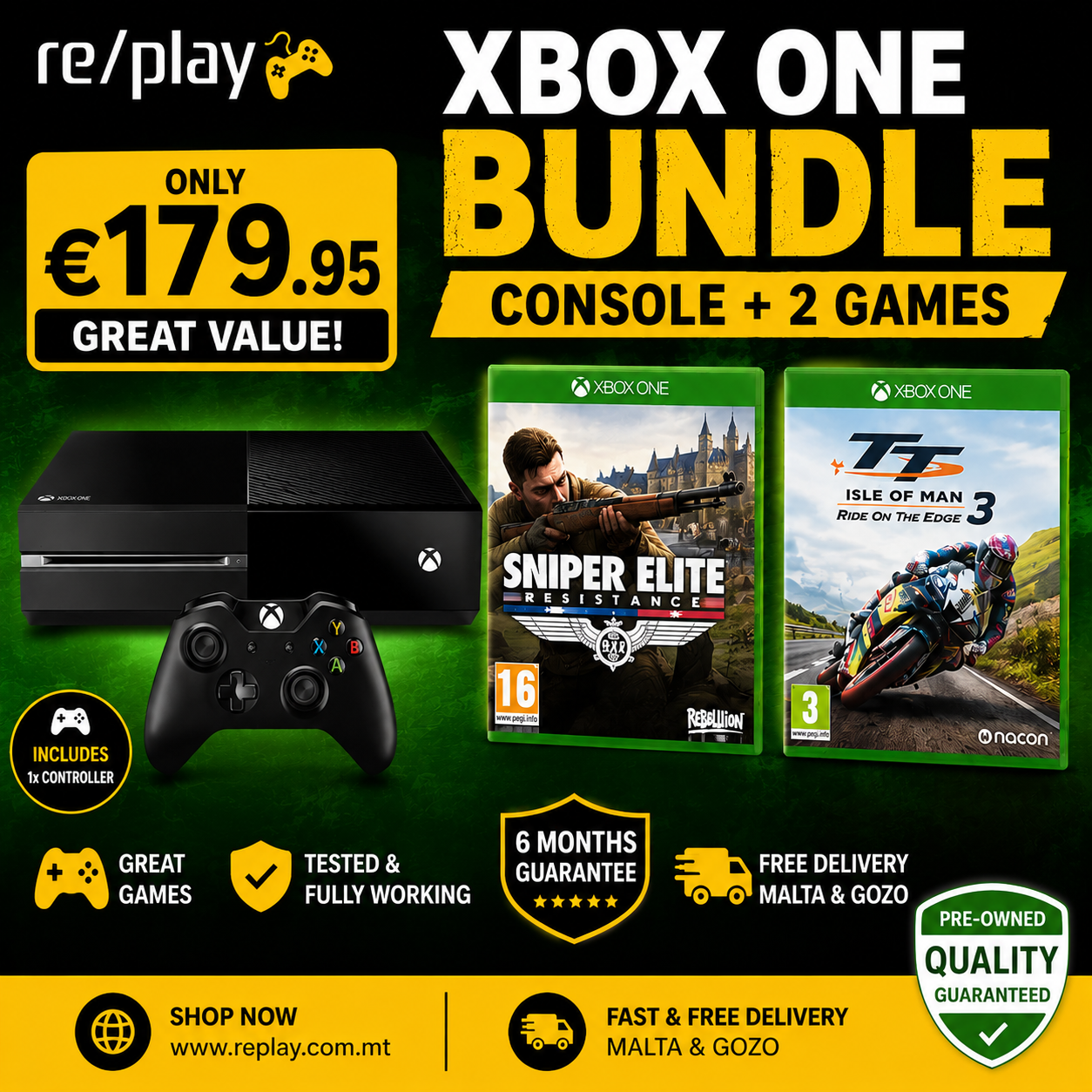 Xbox One 500gb Great Value Bundle – Pre-Owned - image