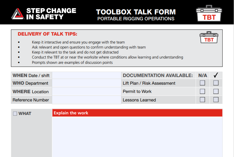 Step Change in Safety Lifting and Mechanical Handling Guidelines
