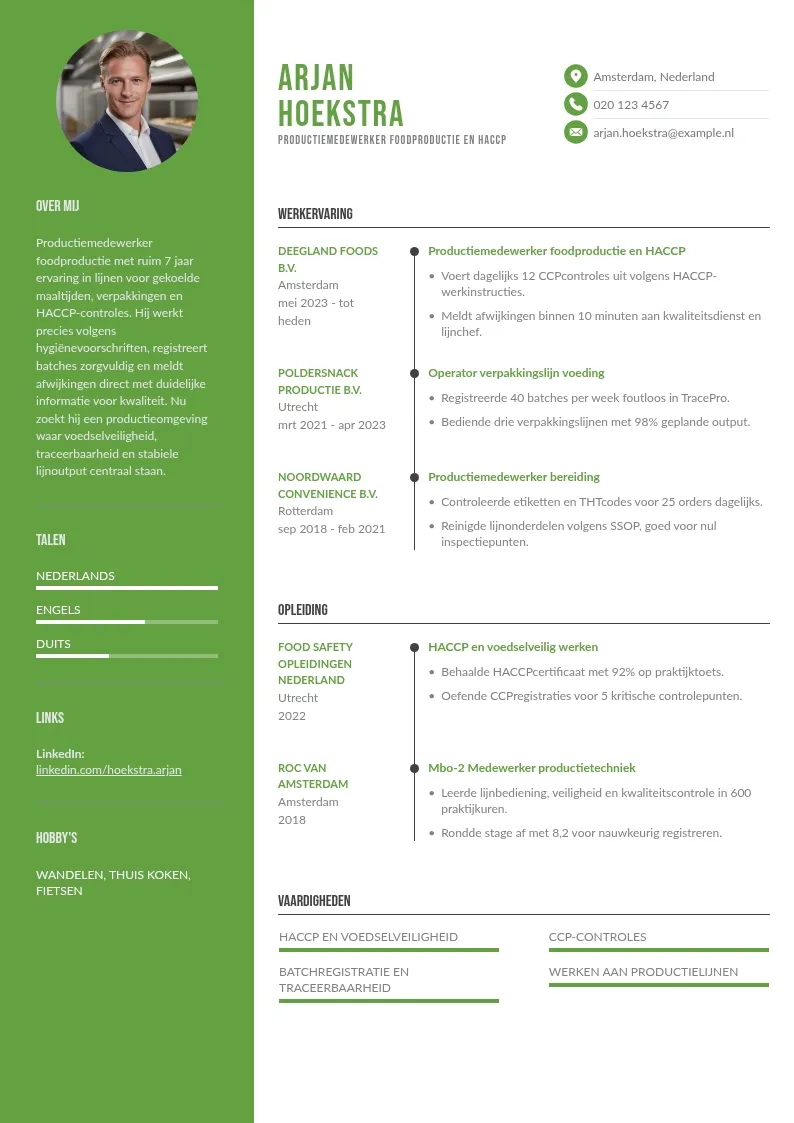 Foodproductie en HACCP