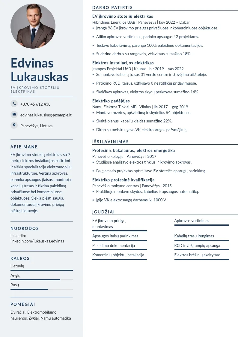 EV įkrovimo stotelės