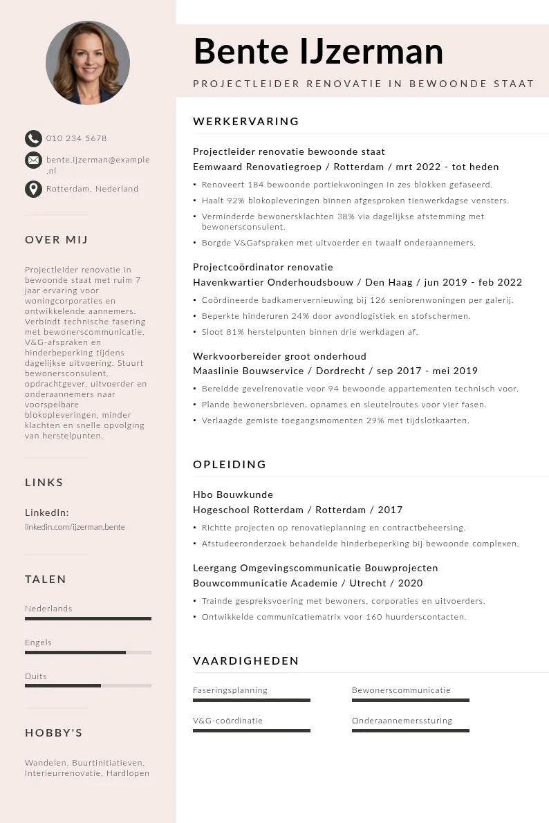 Renovatie in bewoonde staat