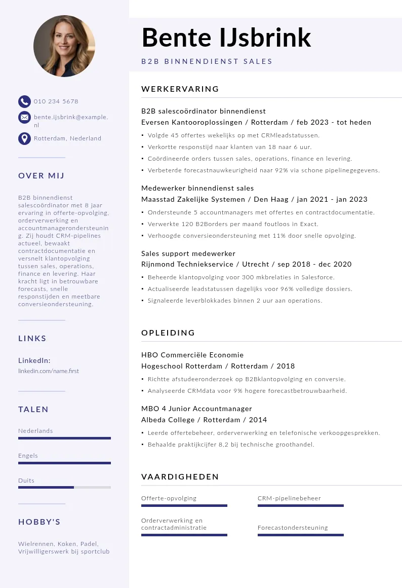 B2B binnendienst sales