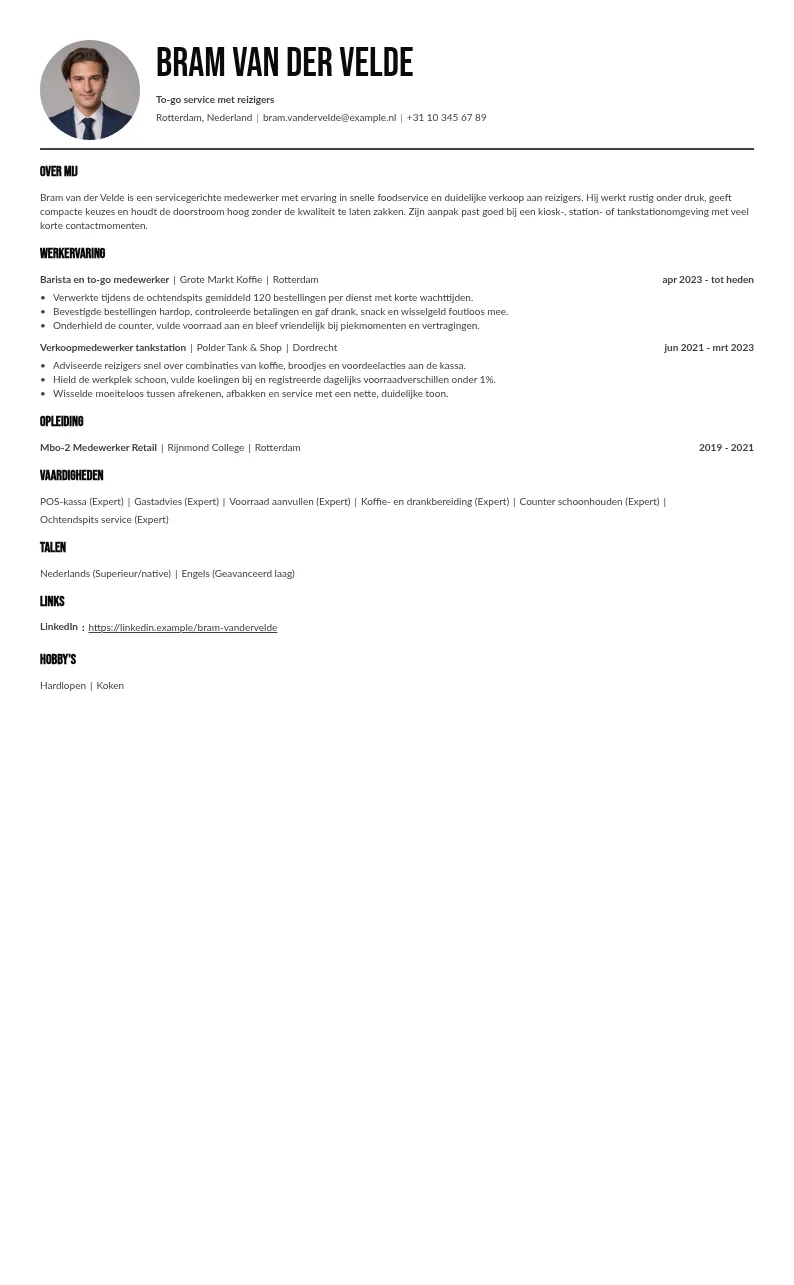 To-go service met reizigers