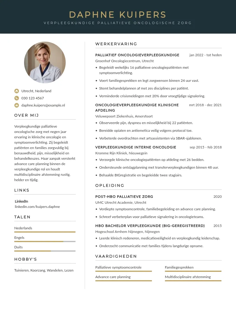 Palliatieve oncologische zorg
