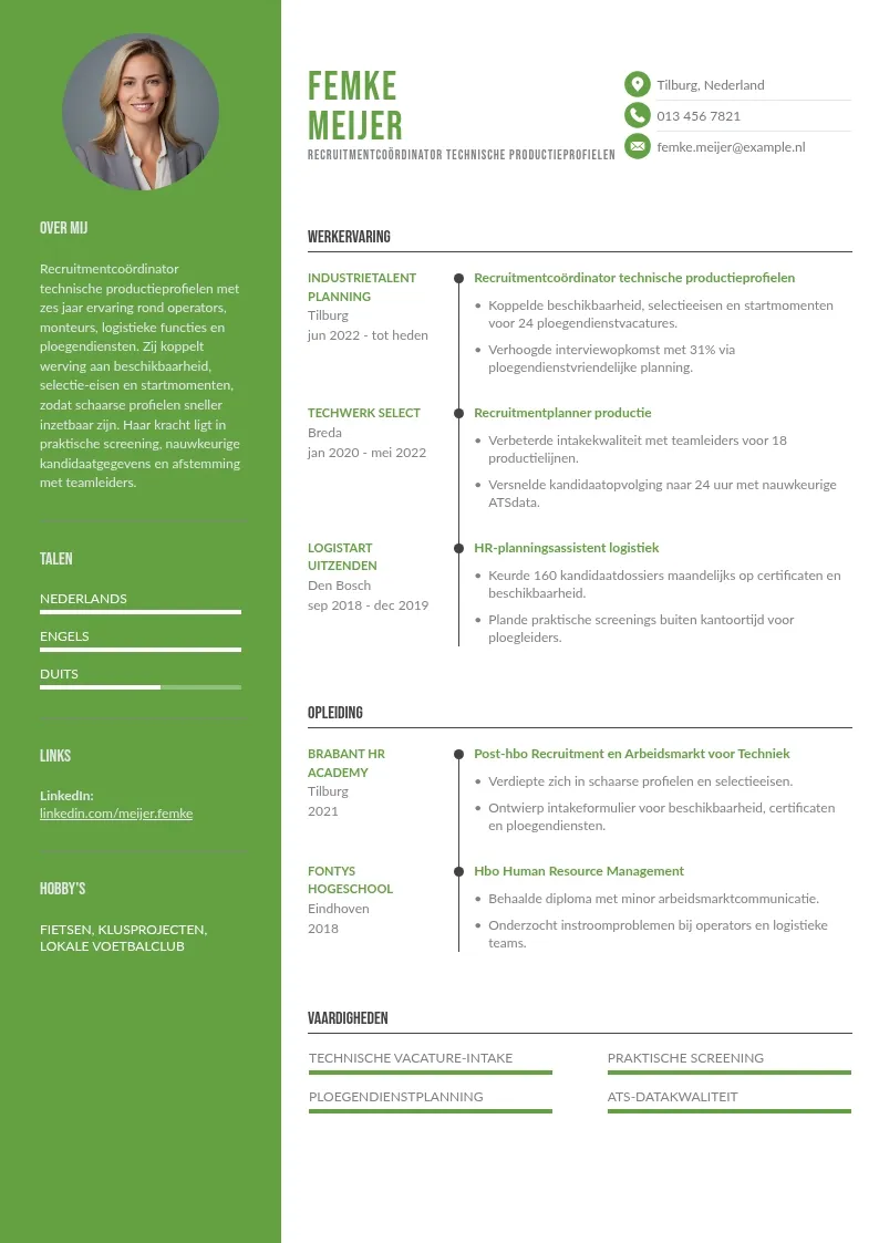 Technische productieprofielen