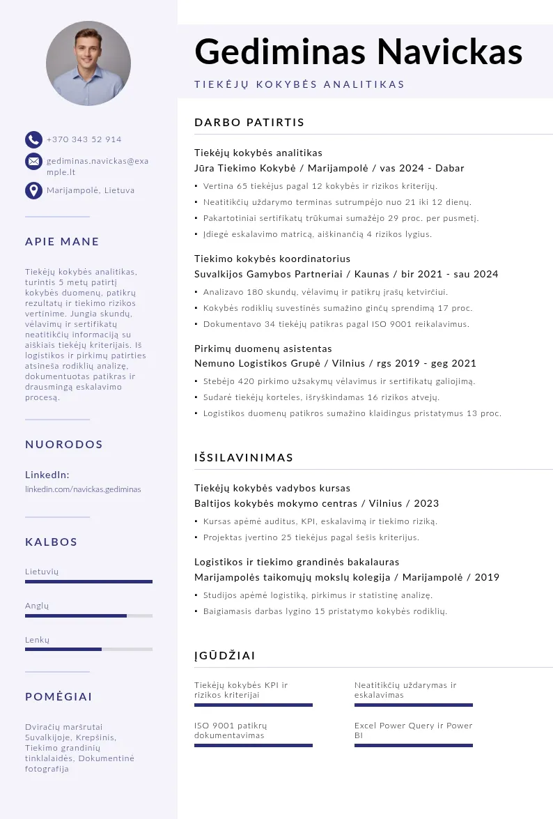 Tiekėjų kokybės vertinimas