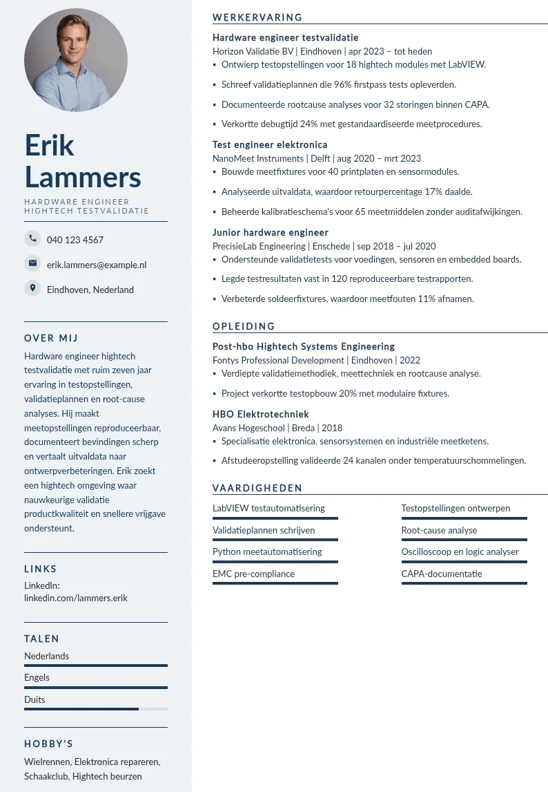 Hightech testvalidatie