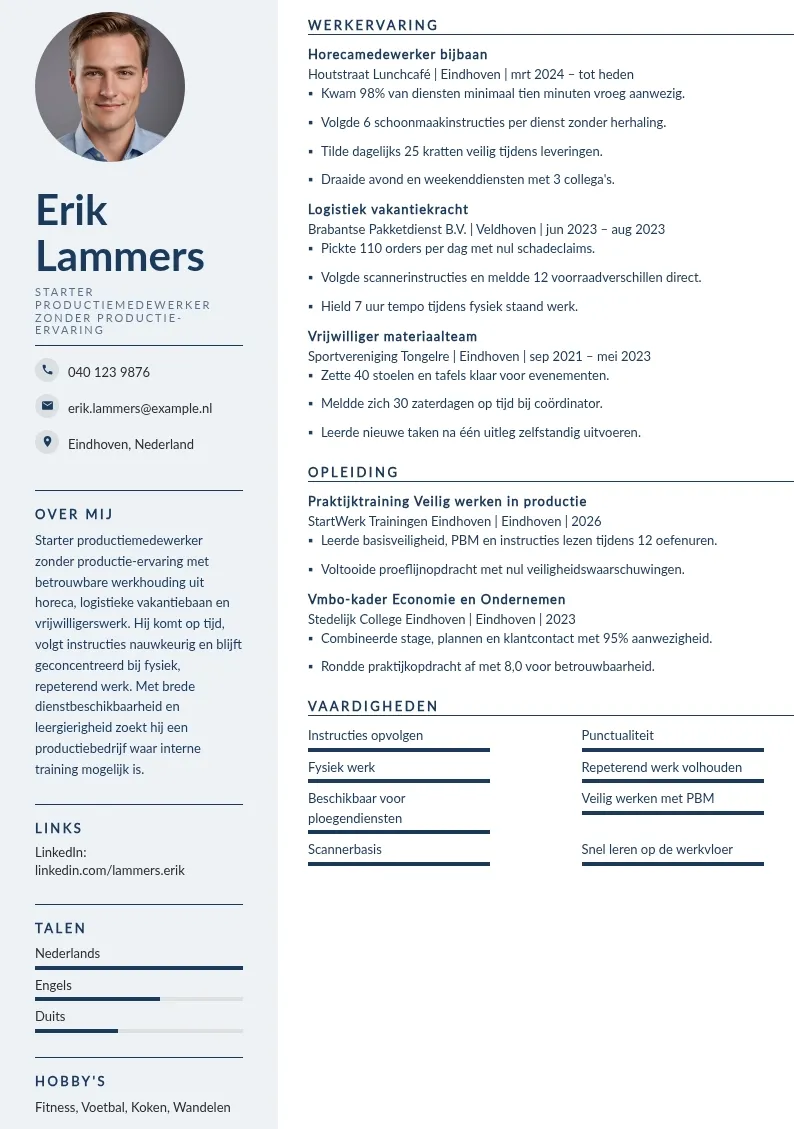 Starter zonder productie-ervaring