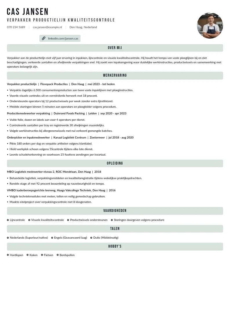 Productielijn met kwaliteitscontrole