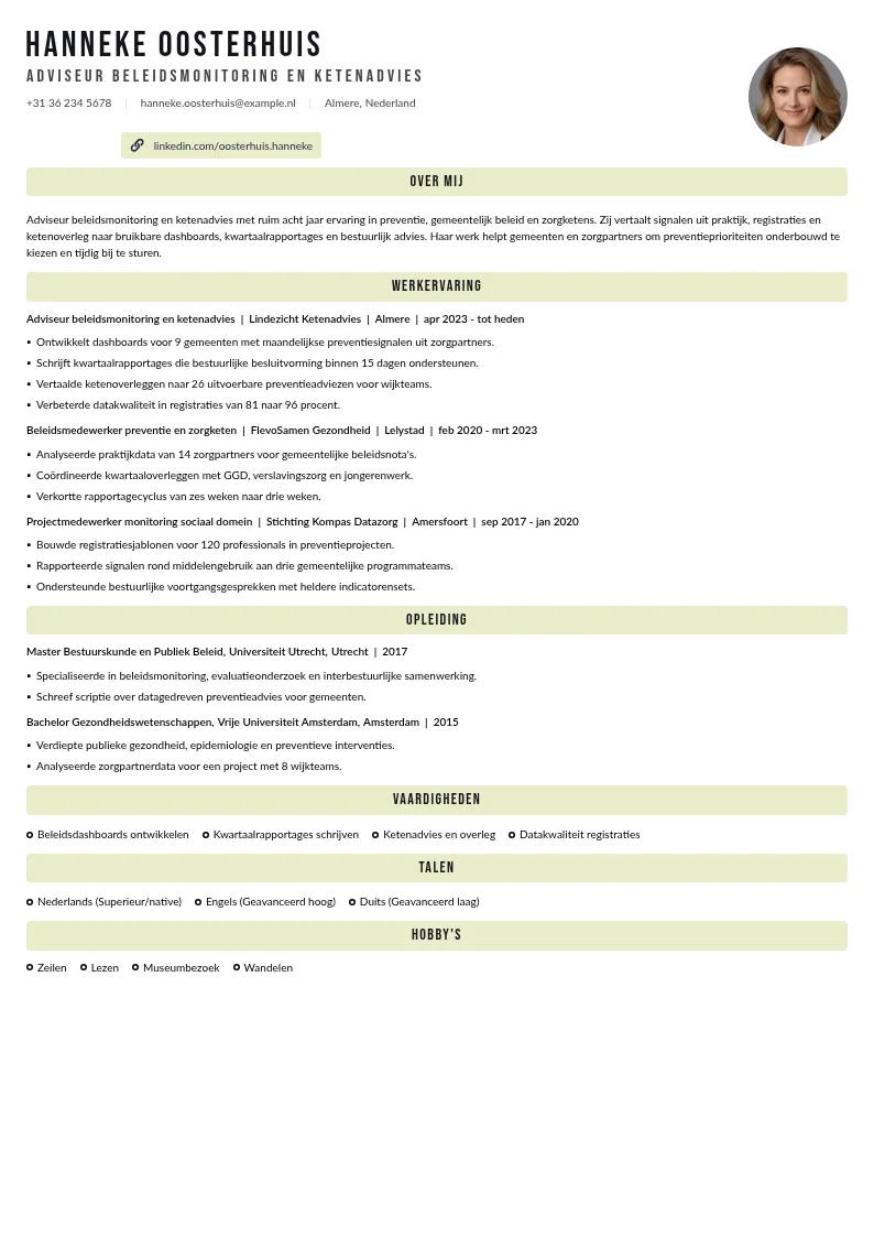 Beleidsmonitoring en ketenadvies