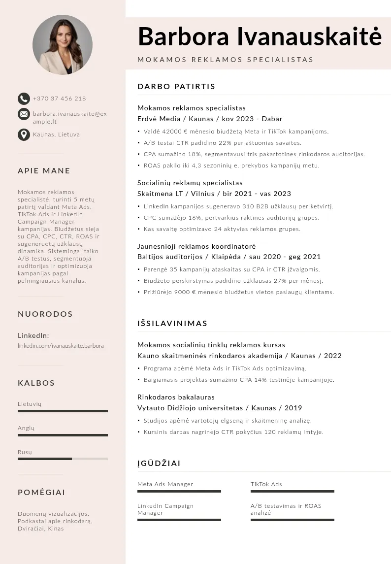 Mokamos reklamos specialistas