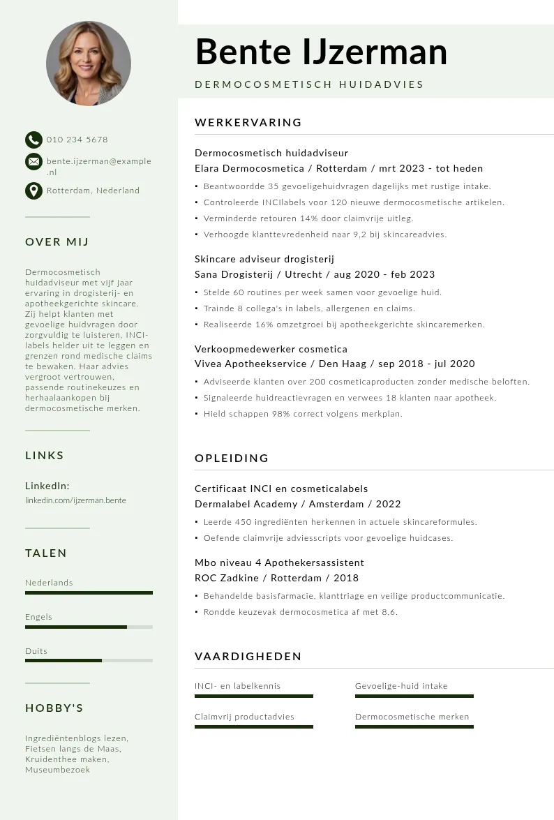 Dermocosmetisch huidadvies