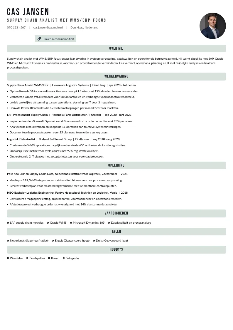 supply chain analist met WMS/ERP-focus