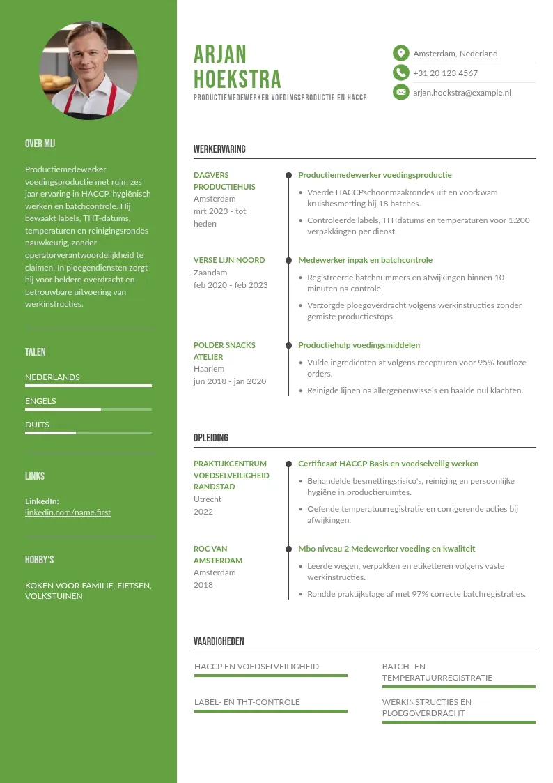 Voedingsproductie en HACCP