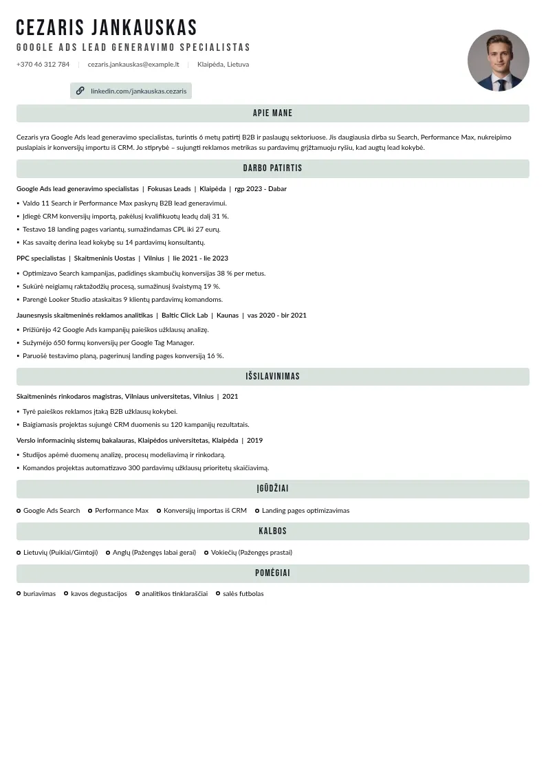 Google Ads lead generavimas