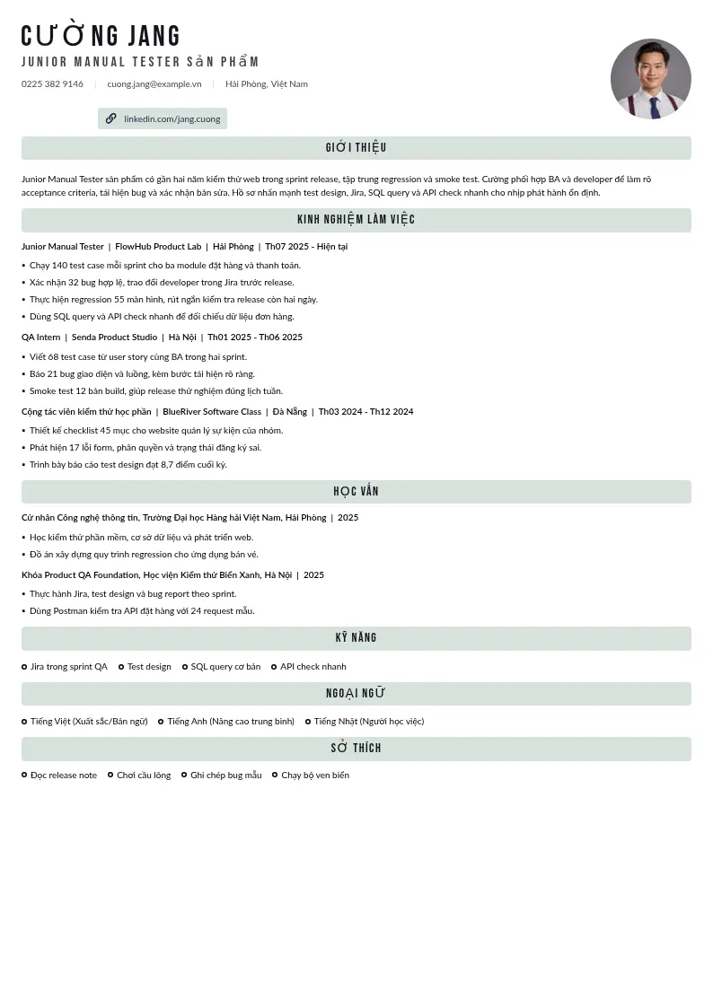 Junior manual trong sản phẩm