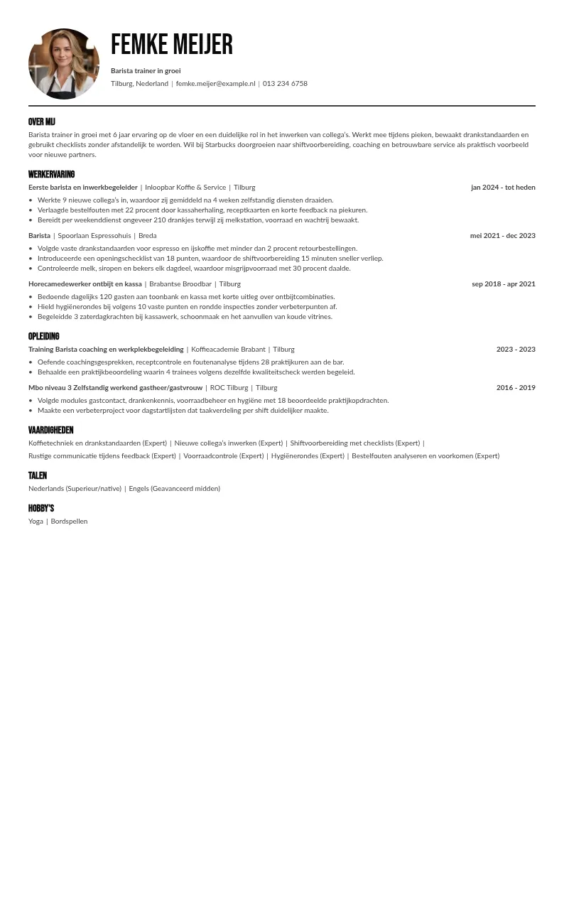 Barista trainer in groei