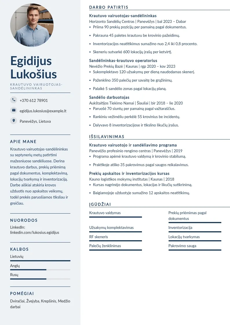 Krautuvo vairuotojas-sandėlininkas