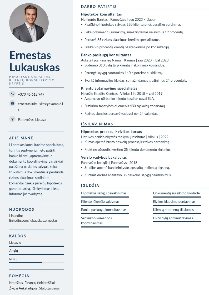 Klientų konsultavimo kryptis