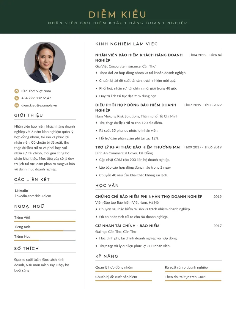 CV khách hàng doanh nghiệp