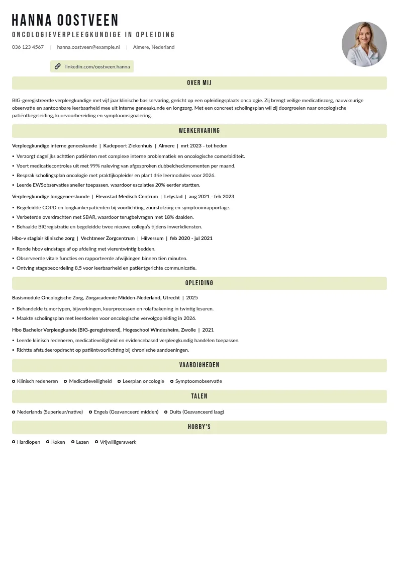 Oncologieverpleegkundige in opleiding