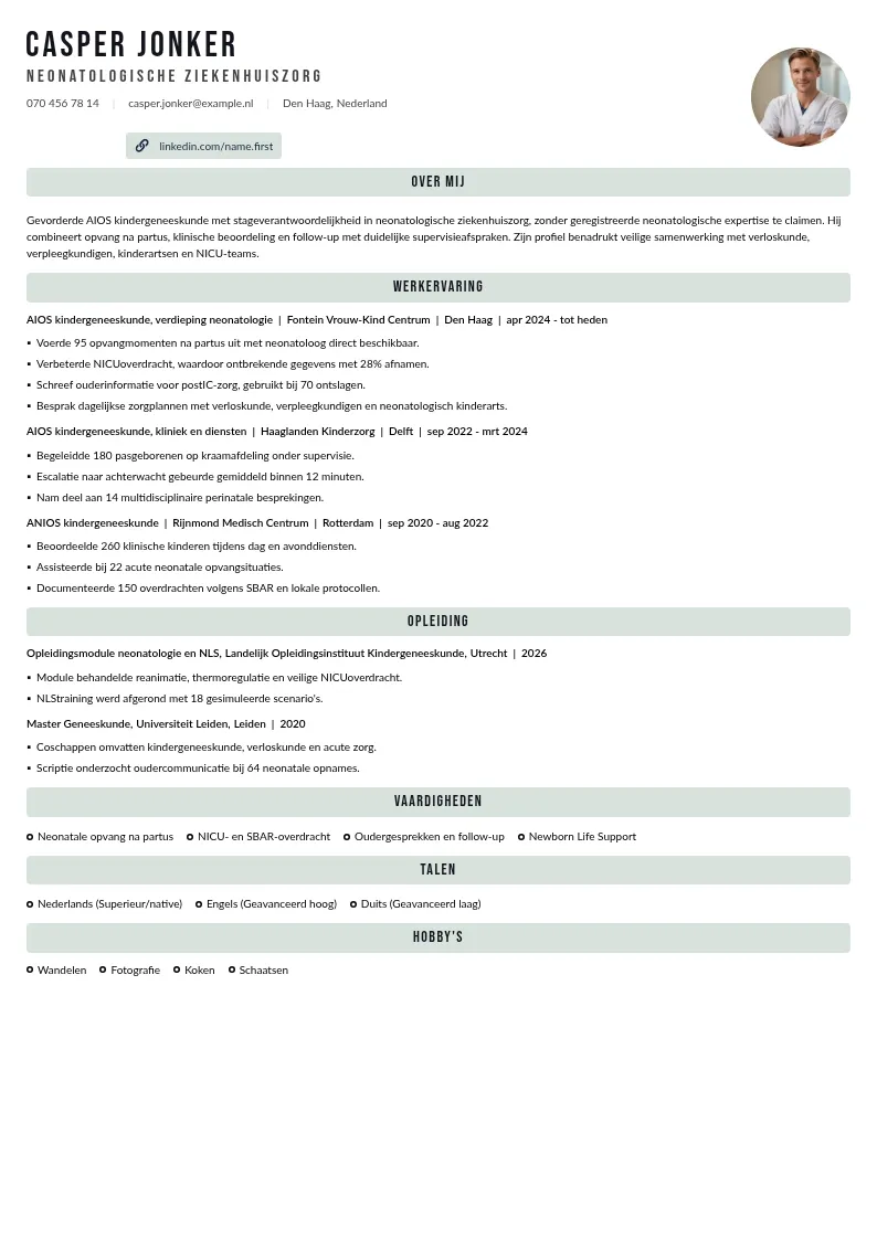 Neonatologische ziekenhuiszorg